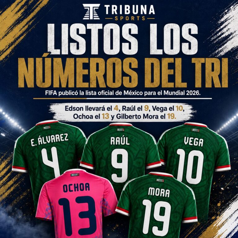 México define sus dorsales para el Mundial 2026; Ochoa conserva el 13 y Mora llevará el 19
